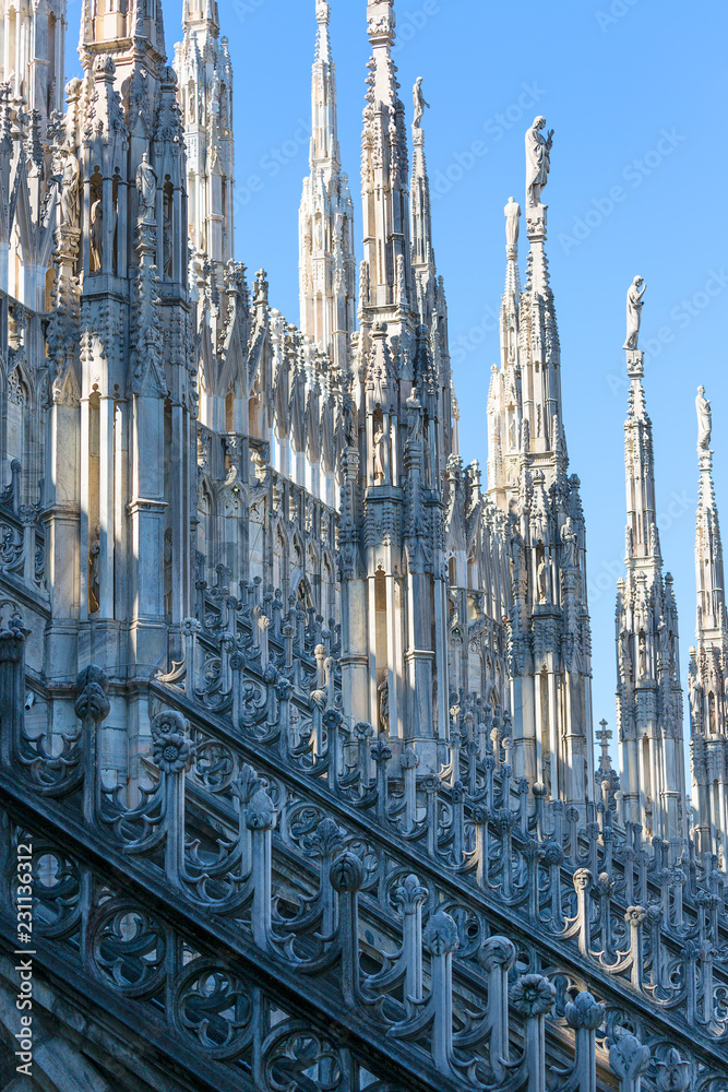 Milan Cathedral (Duomo di Milano), gothic church, Milan, Italy.