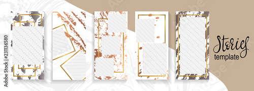 Trendy stories design template for fashion brand promotion on web app. Photo frame. Streaming. Mockup for photo