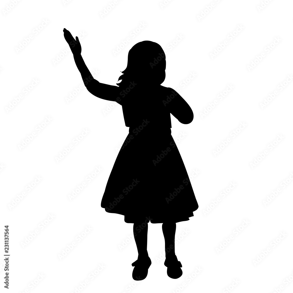 vector, isolated, simple silhouette of a little girl vector, isolated, simple silhouette of a little girl