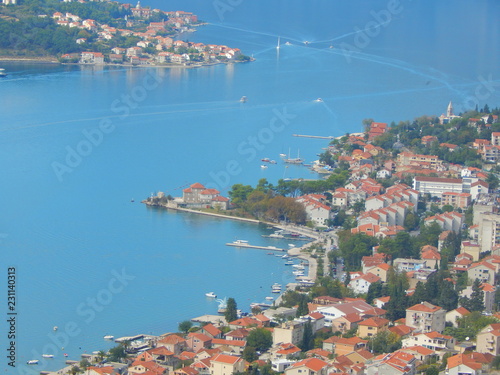 A beautiful view to the Bay of Kotor, Montenegro