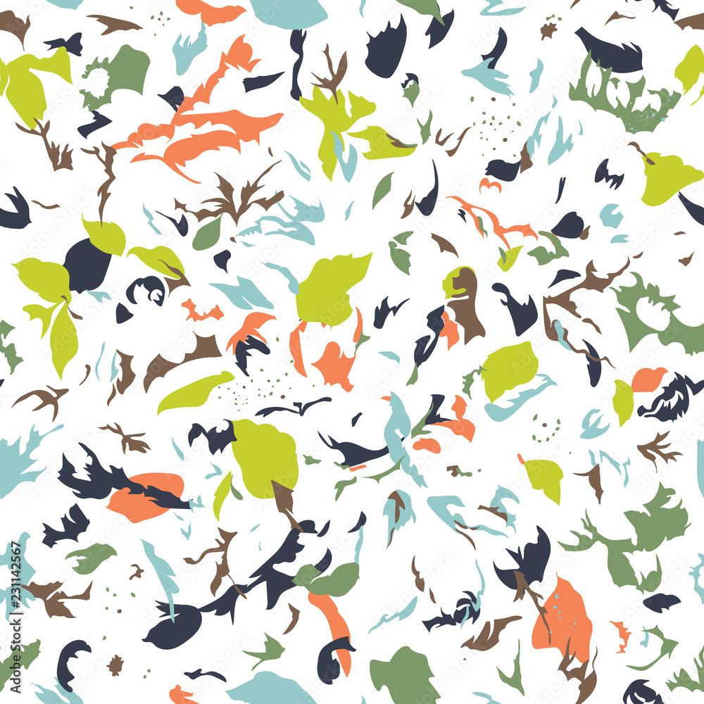 Fototapeta premium Seamless pattern design with abstract colorful shapes