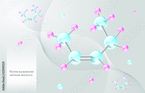 background with a molecule of methane