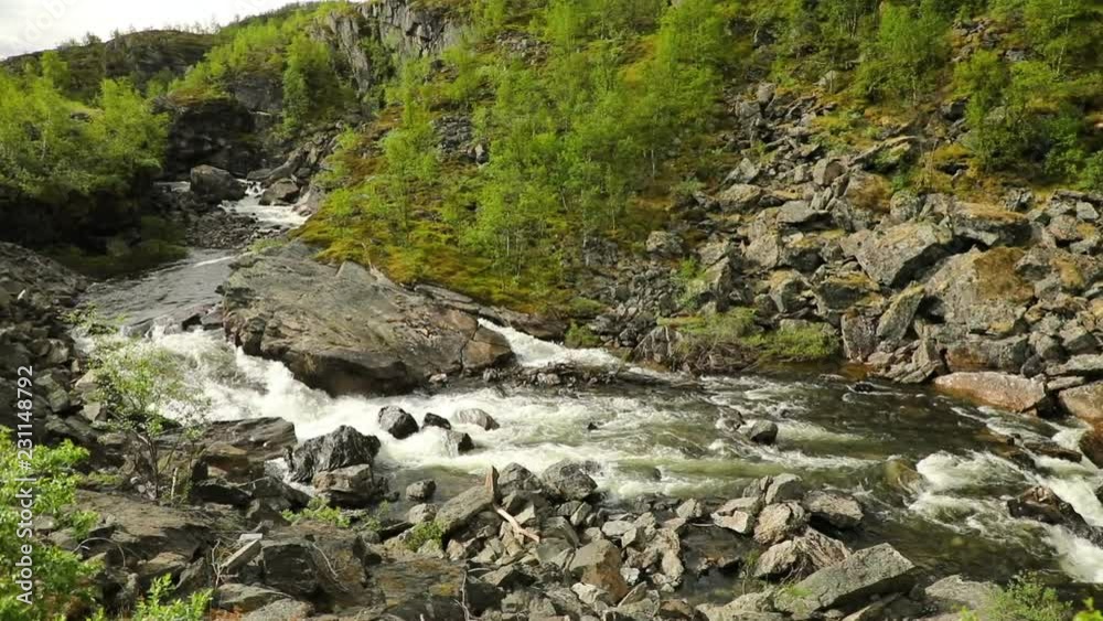 Small beautiful norwegian river in nord Norway Small beautiful norwegian river in nord Norway