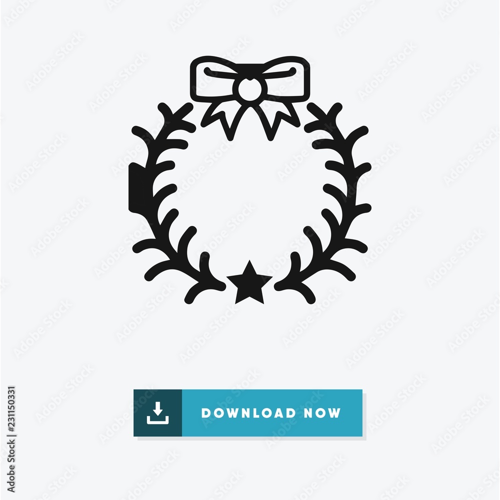 Obraz premium Christmas wreath vector icon