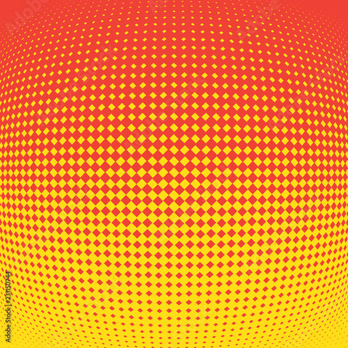 Orange background with halftone effect. Vector illustration