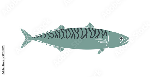 Mackerel logo. Isolated mackerel on white background © oleg7799
