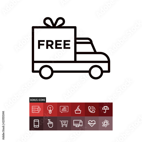 Free delivery cyber monday vector icon