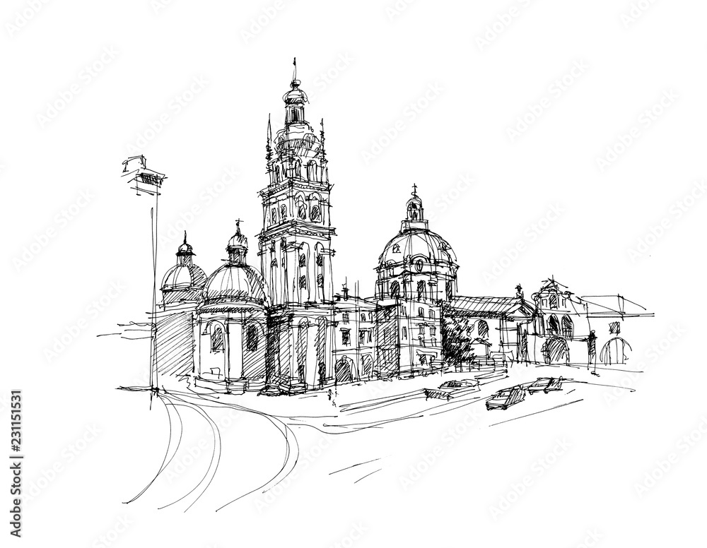 Sketch of old church