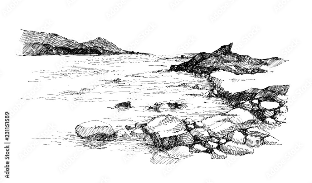 Naklejka premium Ocean coast