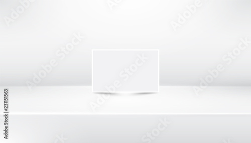 White empty abstract showroom background with white paper