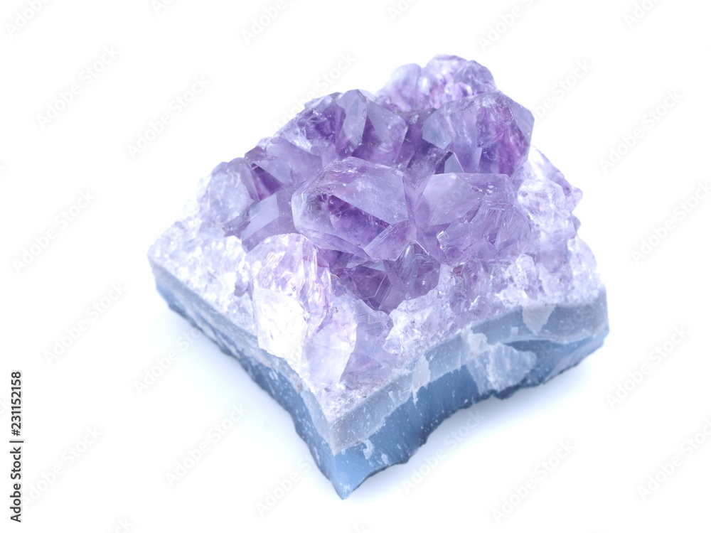 amethyst crystals on white background amethyst crystals on white background