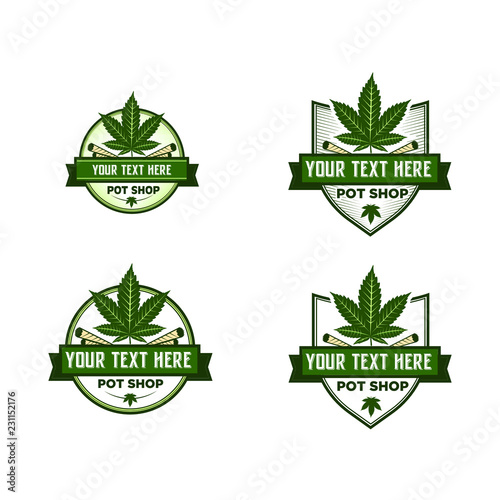 Customizable marihuana pot logo symbols