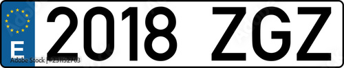 vehicle licence plates marking in Spain