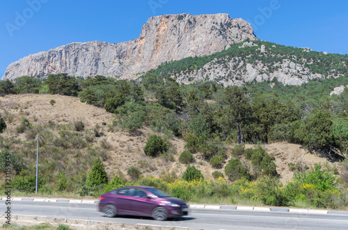 The road along the southern coast of Crimea. Russia. 06/12/2018: Highway between Sevastopol and Alupka photo