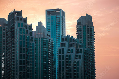Canvas Print Skyline, skyscrapers in Dubai