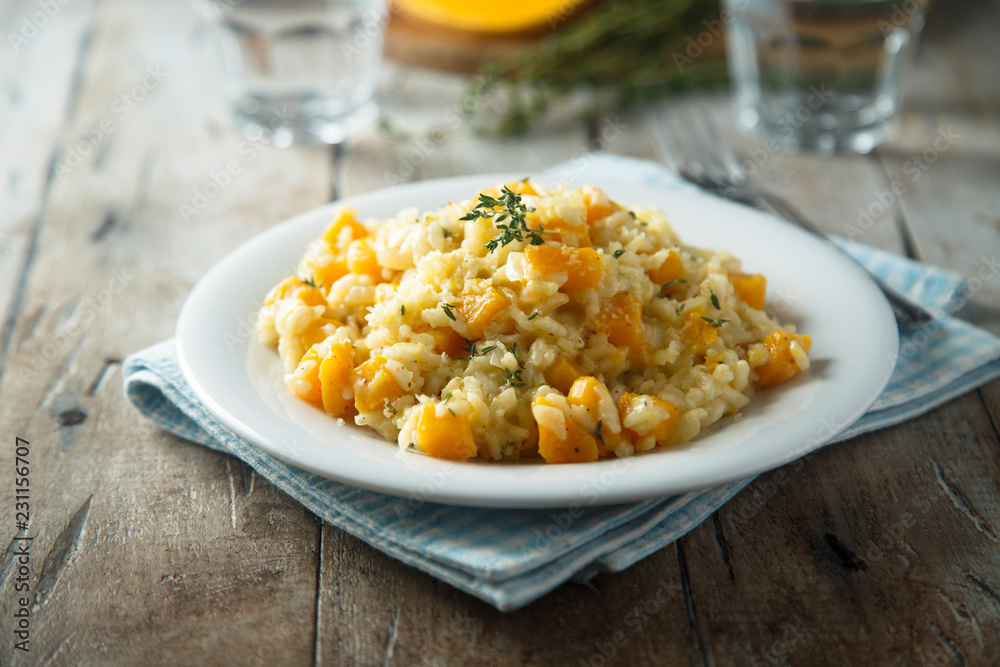 Pumpkin risotto with fresh thyme