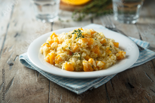Pumpkin risotto with fresh thyme