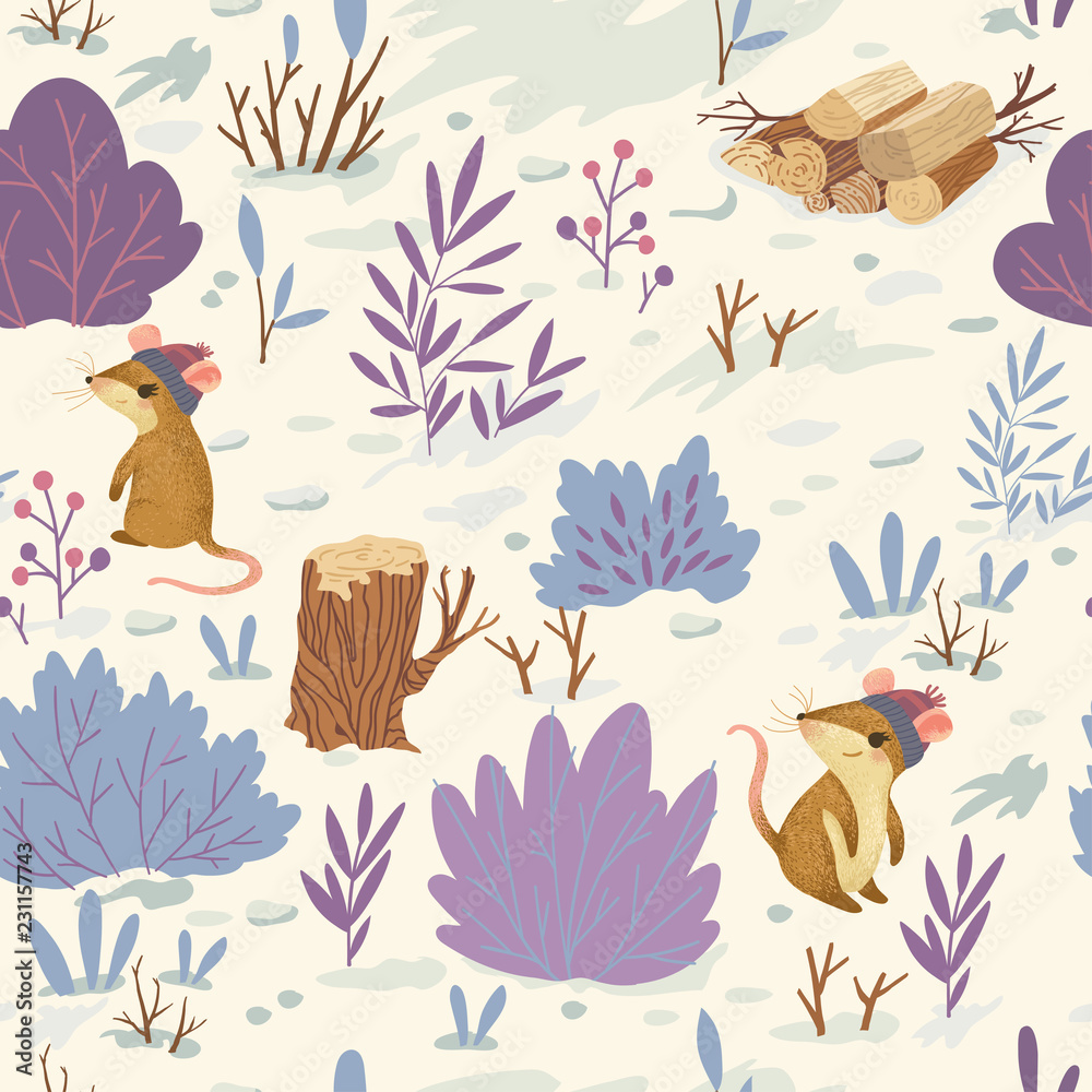 Obraz premium Winter forest pattern