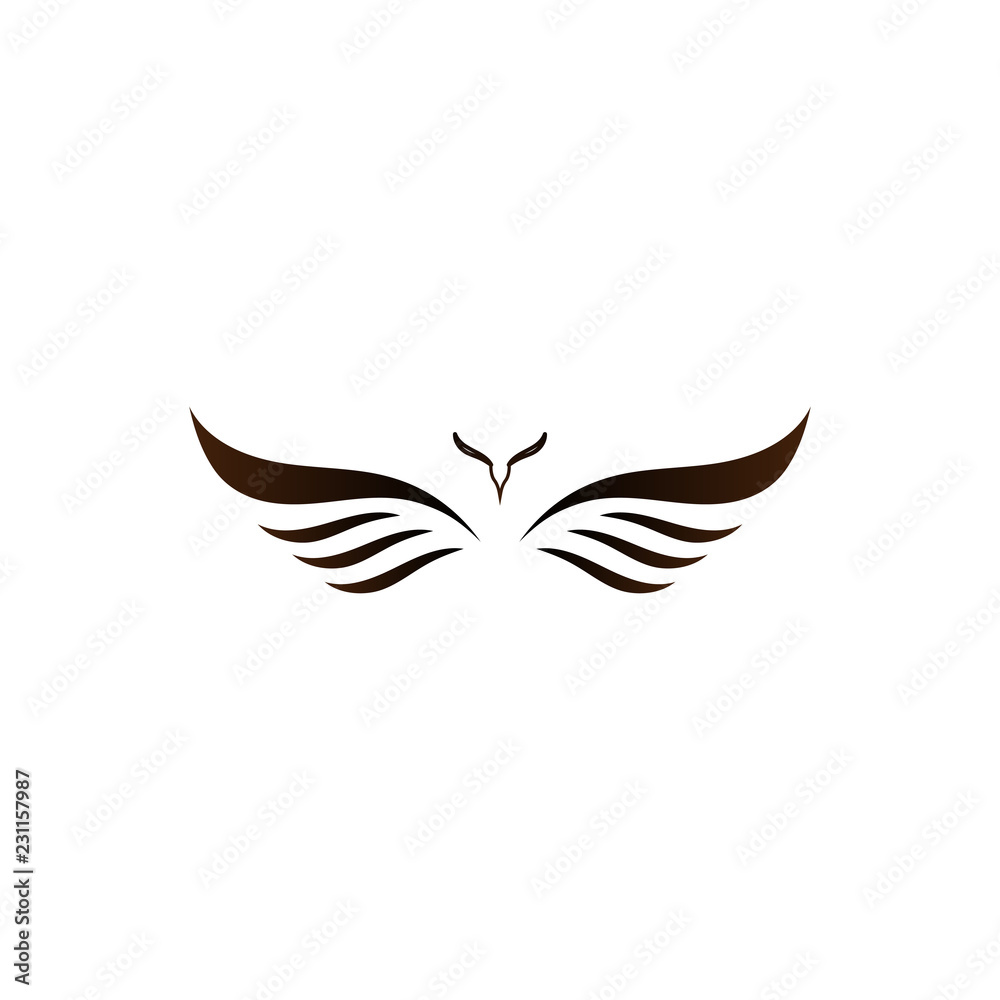 Simple wing logo, icon vector design element