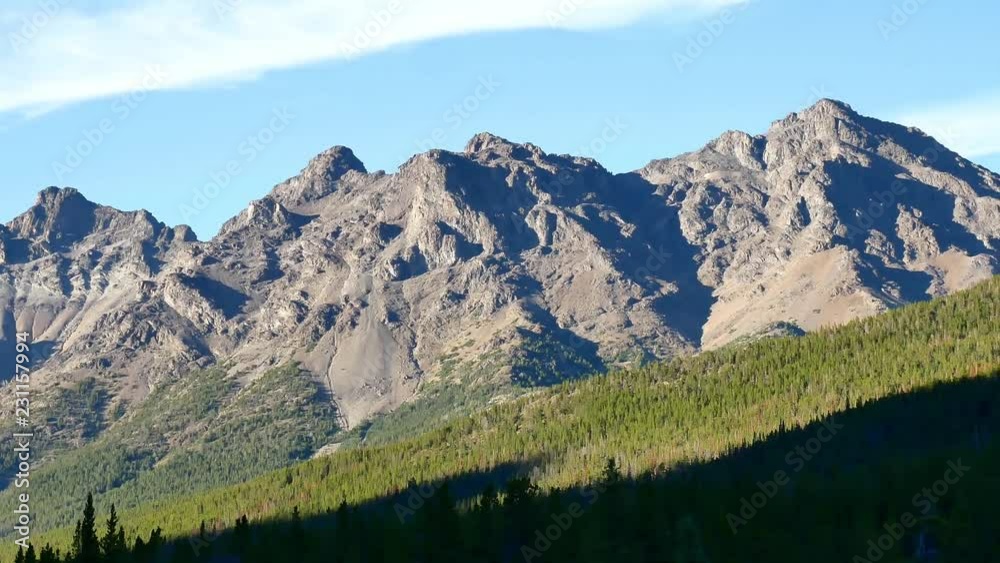 Zoom out and pan over a mountain range in the coastal mountains of BC, Canada. Zoom out and pan over a mountain range in the coastal mountains of BC, Canada.
