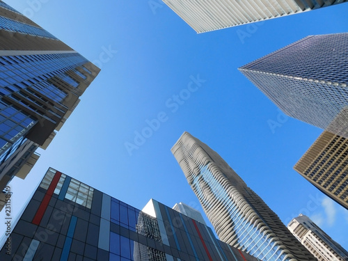 View To The Sky Surrounded By Skyscrapers