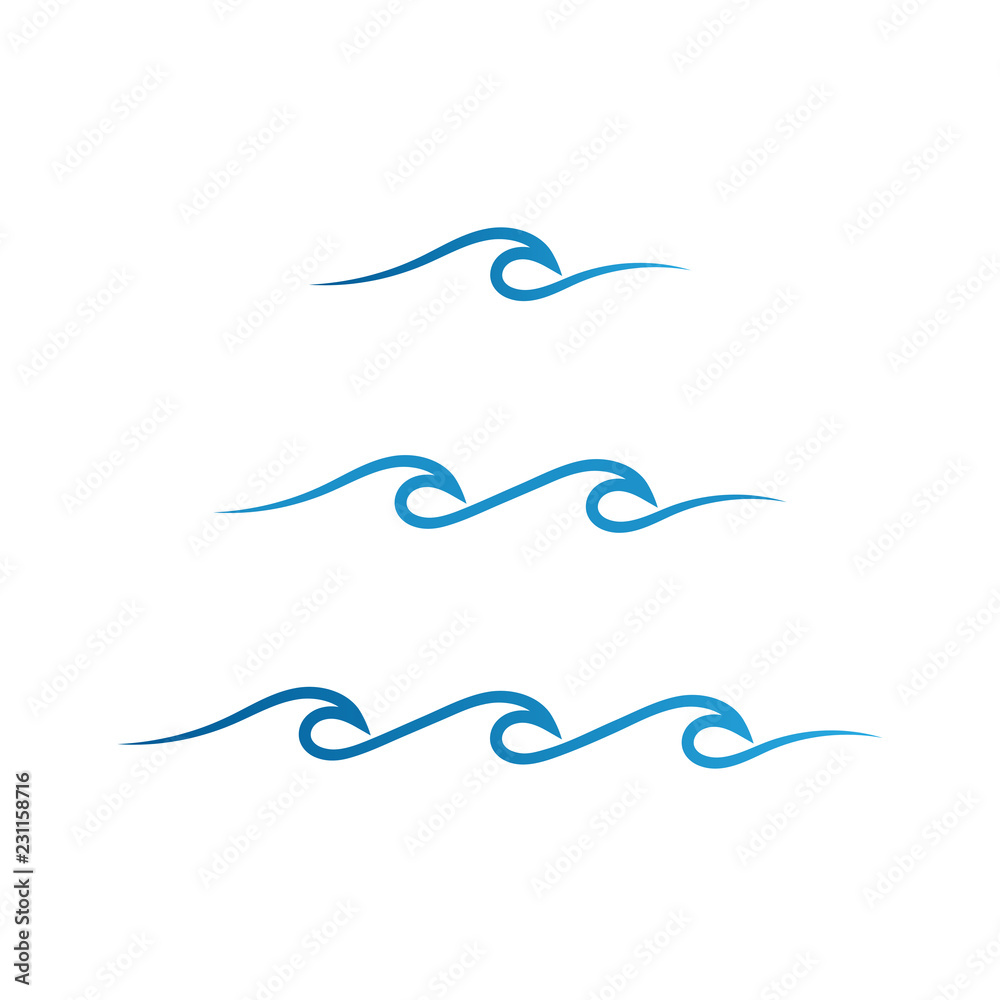 Abstract water wave logo, icon vector design element Abstract water wave logo, icon vector design element