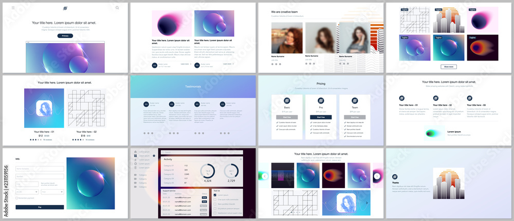 Vector templates for website design, minimal presentations, portfolio ...