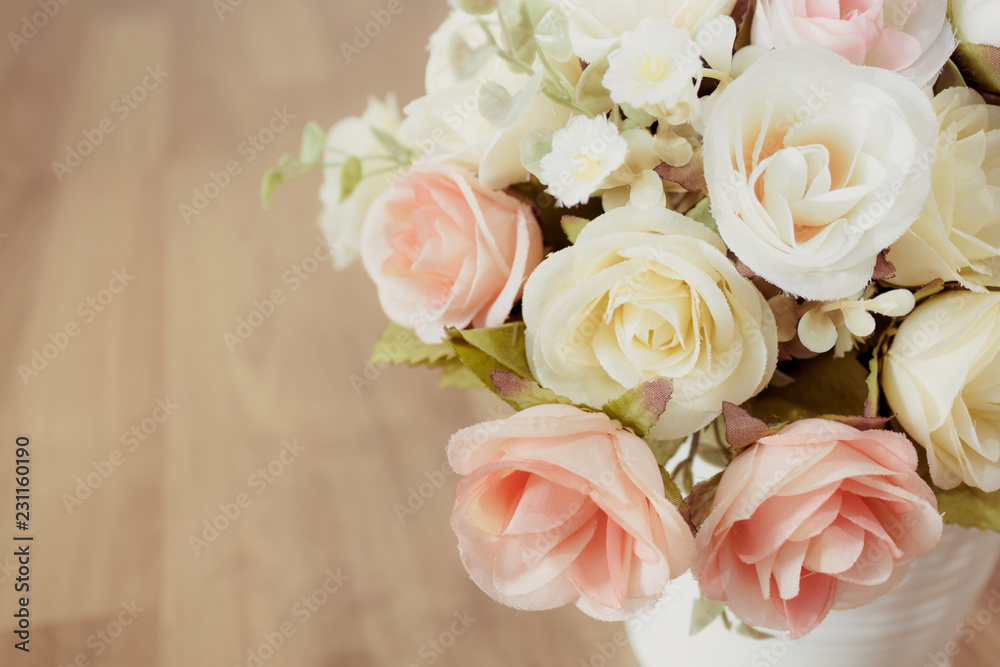Decorative sweet flower in vase . Decorative sweet flower in vase .