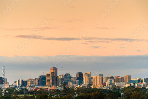 Adelaide CBD skyline at dusk