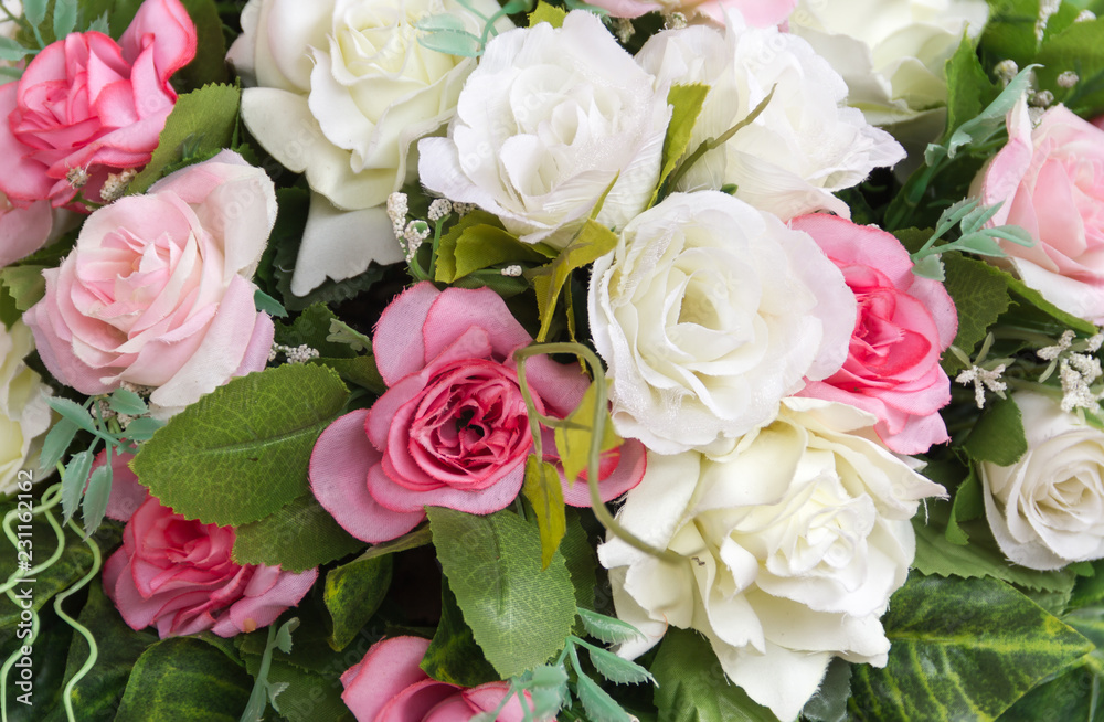 Fototapeta premium Group of fabric rose flower