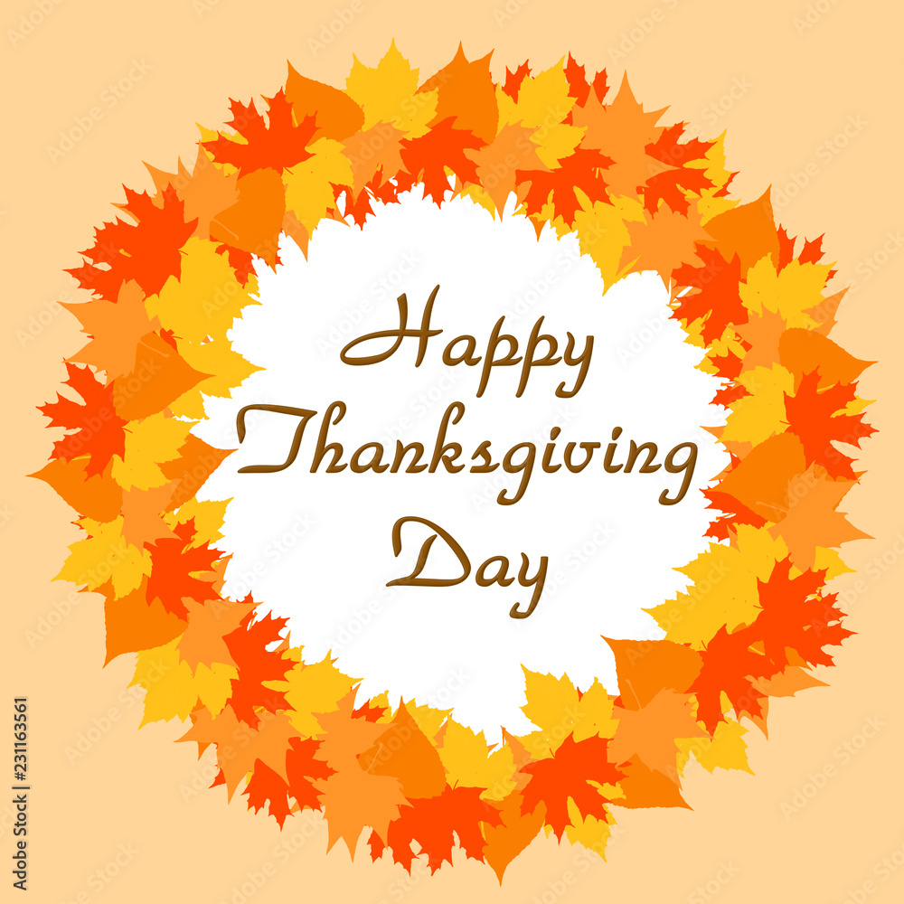 Happy Thanksgiving day card on white background illustration. Happy Thanksgiving day card on white background illustration.