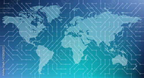cyberspace / digitalisation / network / hightech - vector illustration