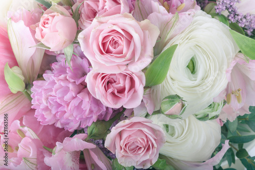 Amazing flower bouquet arrangement close up