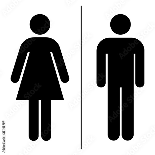 WC toilette icon on white background