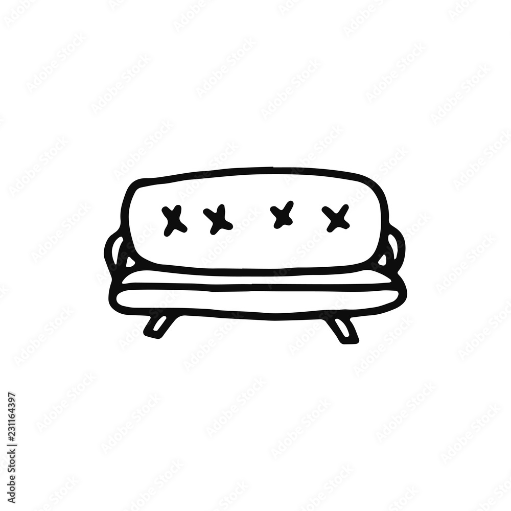 sofa icon. Isolated sketch for infographic object on light background. sofa icon. Isolated sketch for infographic object on light background.