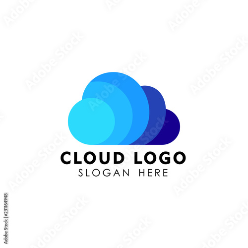 colorful cloud logo design template