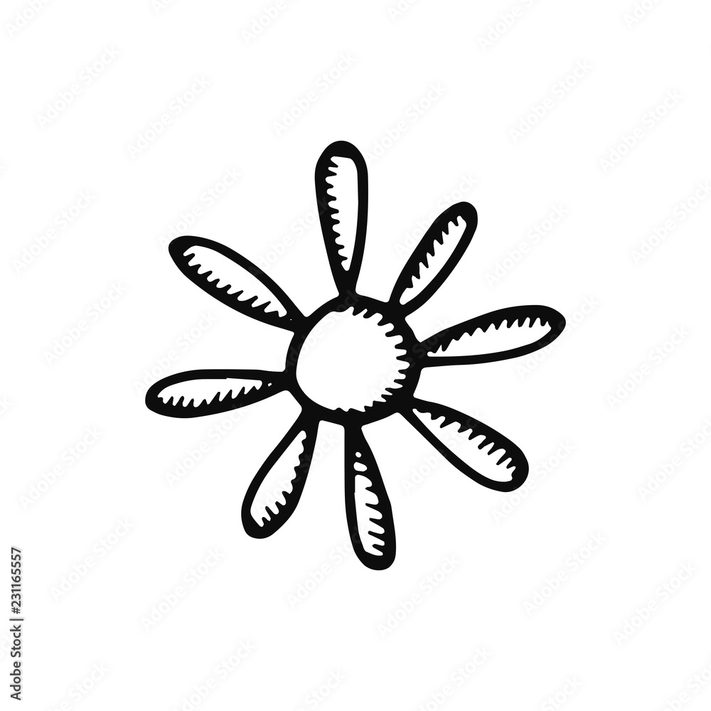 sun icon. Isolated sketch for infographic object on light background. sun icon. Isolated sketch for infographic object on light background.