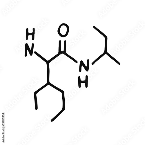 chemical formula icon. Isolated sketch for infographic object on light background.