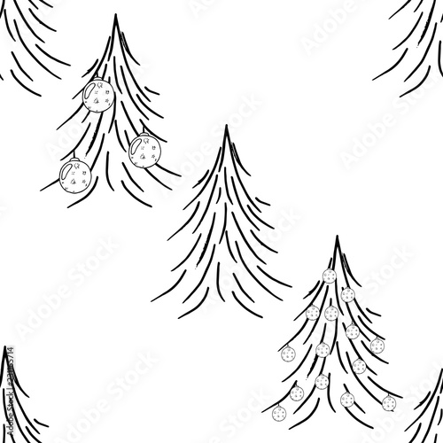 Christmas tree seamless pattern. Vector illustration of a seamless pattern of the Christmas tree.