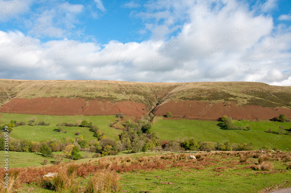 Black mountains of the United Kingdom scenery in the autumn.