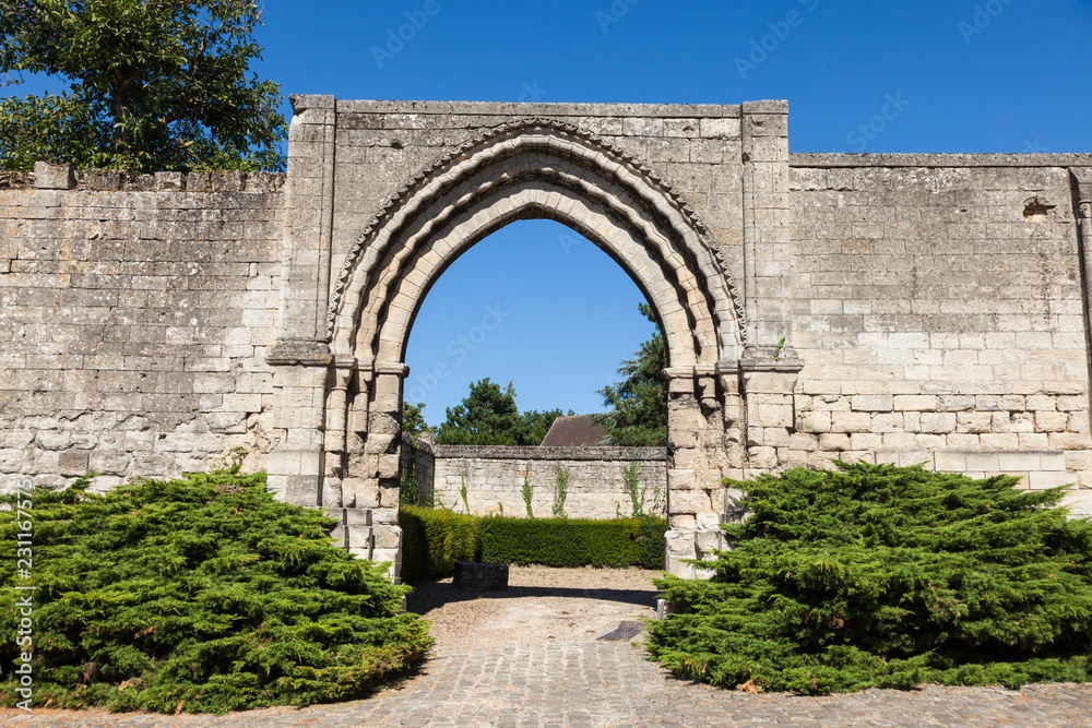 Gate by St Nicolas Abbey in Saint-Leu-d'Esserent