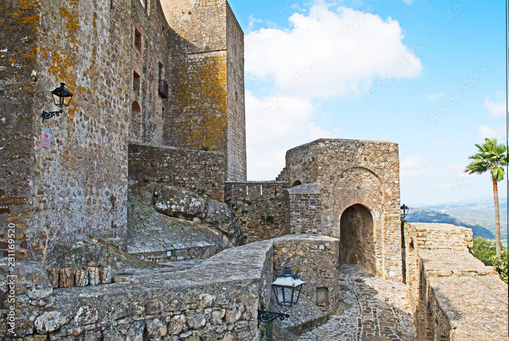 Old fortifications in the historic Spanish town of Castellar de la Frontera.