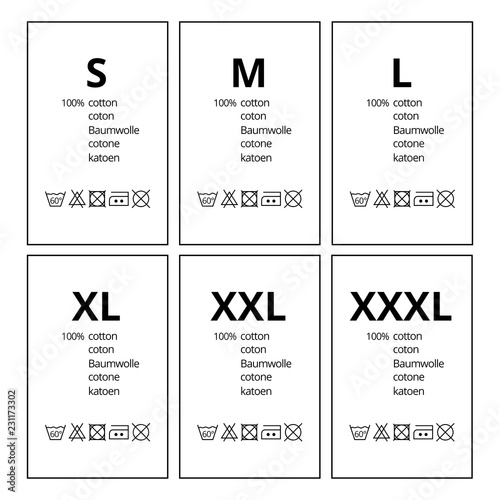 Vector Clothing Label For Washing Cotton
