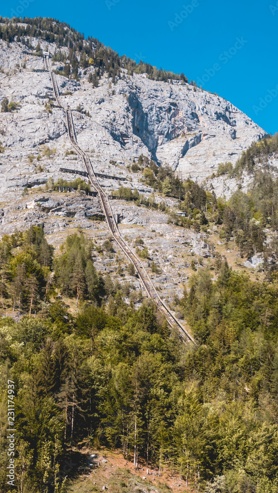 Smartphone HD wallpaper of alpine water powerplant pipes at Diesbach - Tyrol - Austria