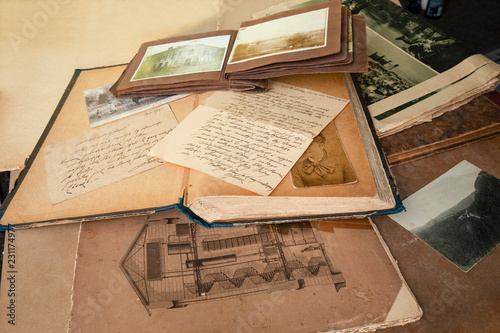 Old books,letters and photos.