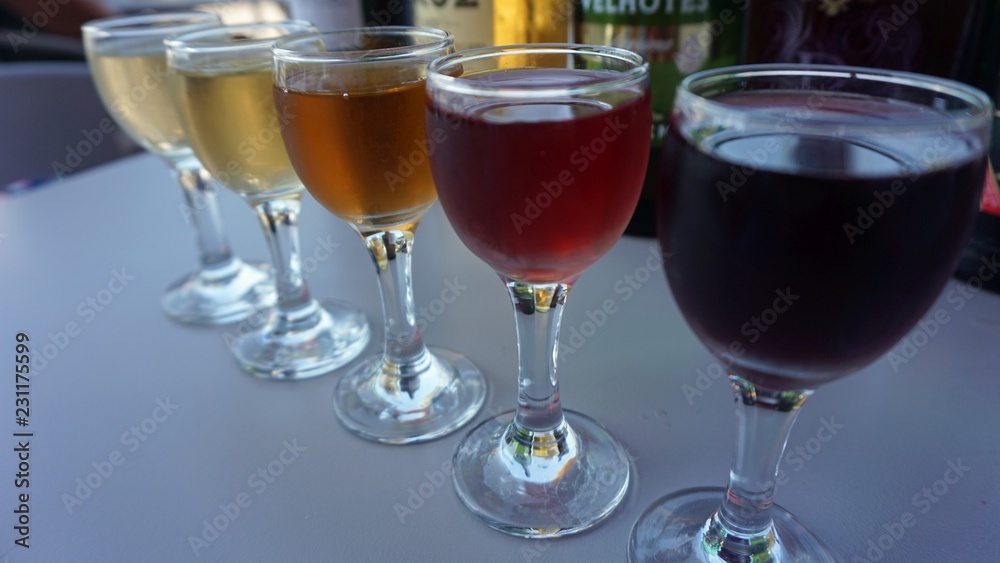 traditional wine tasting in wine cellar of porto