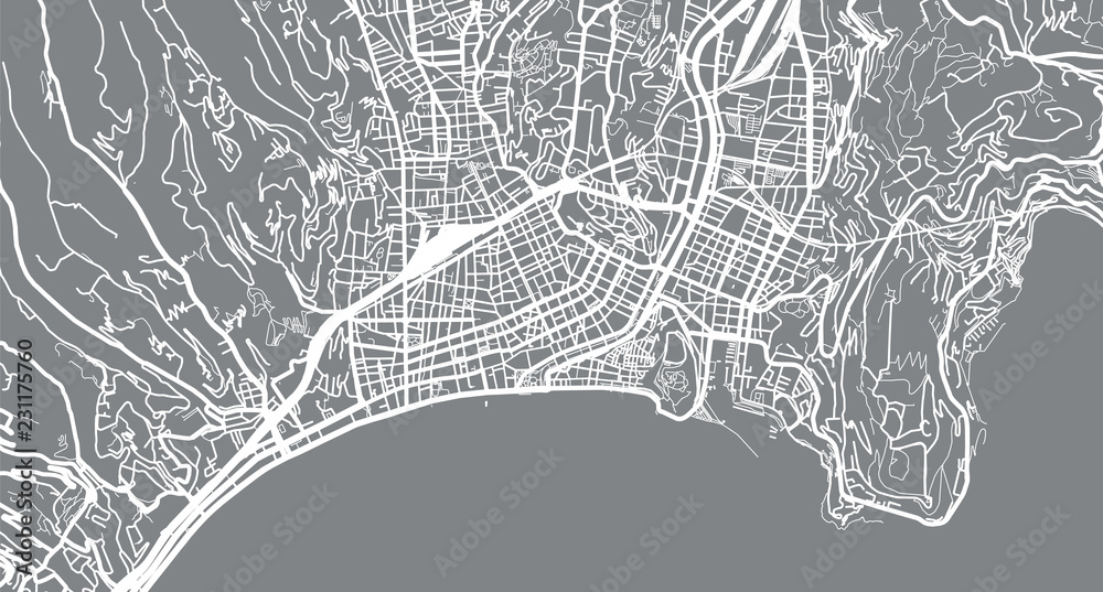 Obraz premium Urban vector city map of Nice, France