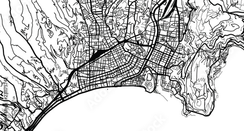 Urban vector city map of Nice, France