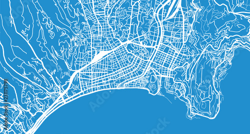 Urban vector city map of Nice, France
