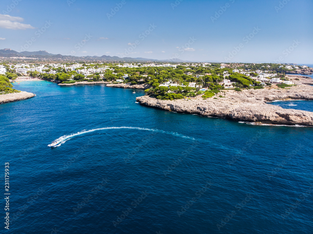 Spain, Balearic Islands, Mallorca, Coast of Cala d'or and bay Cala Ferrera Spain, Balearic Islands, Mallorca, Coast of Cala d'or and bay Cala Ferrera